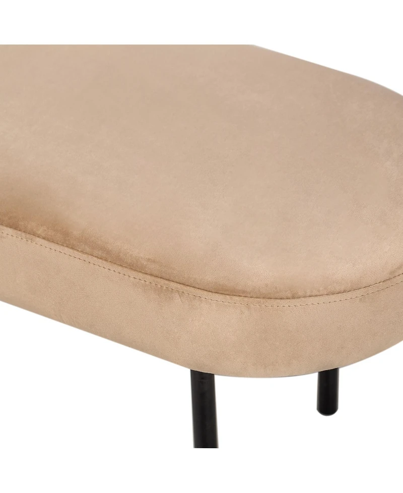 Nordlys - Metal and Beige Velvet Bench Modern Design Style Upholstery Entry