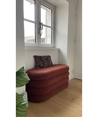 Nordlys - Terracotta Boucle Storage Bench Modern Design Style Upholstery Entry