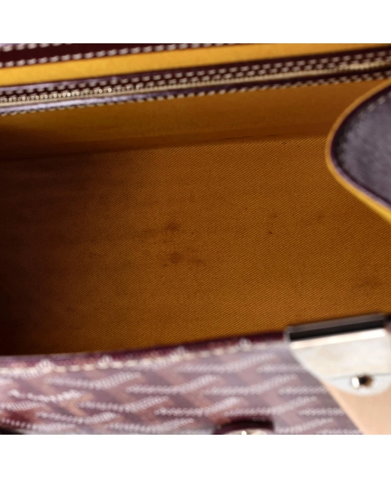 Pre-Owned Goyard Mm Saigon Top Handle Bag Coated Canvas with Leather