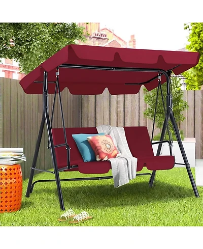 Aecojoy 3-Seat Outdoor Patio Swing Chair