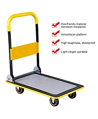 Costway 330lbs Folding Platform Cart Dolly Push Hand Truck Moving Warehouse Foldable