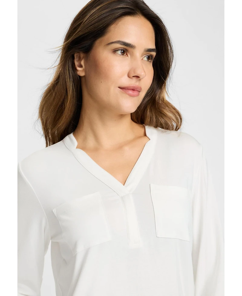 Olsen Women's Placket Neck T-Shirt