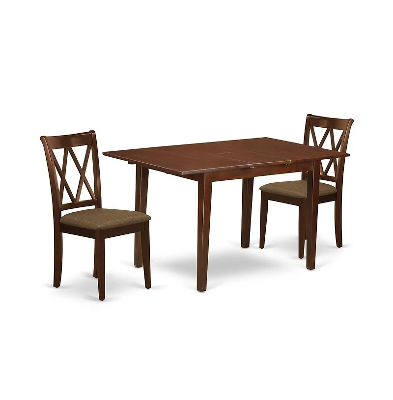 East West Furniture Dining Room Set Mahogany, NOCL3-mah-c