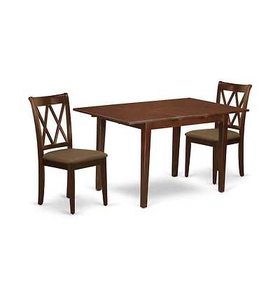 East West Furniture Dining Room Set Mahogany, NOCL3-mah-c