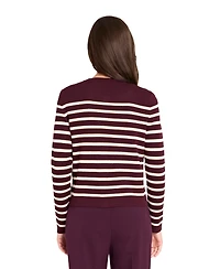 Tahari Asl Women's Long Sleeve Button Sweater