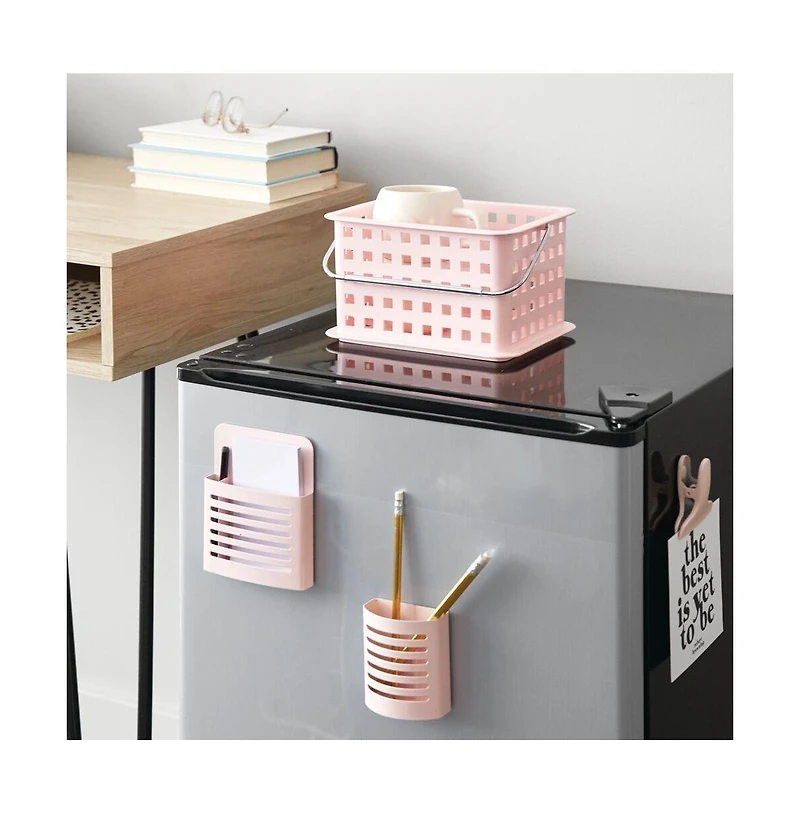 iDesign Small Stackable Shower Caddy Basket, Set of 3, Pink, Made in Usa