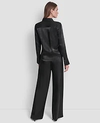 Dkny Women's Pocket Detail Long Sleeve Top