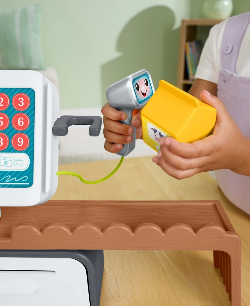 Fisher Price Laugh and Learn Count and Shop Cash Register Electronic Toddler Learning Toy, 20 Pieces
