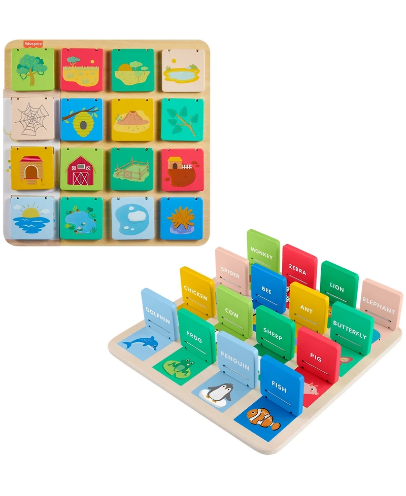 Fisher Price Wooden Flip and Reveal Busy Activity Board