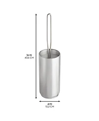 iDesign Stainless Steel Toilet Brush and Holder for Bathroom - Brushed