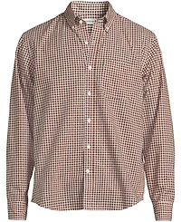 Lands' End Men's Long Sleeve Pattern Poplin Shirt