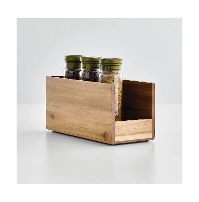 iDesign Acacia Wood Open-Front Pantry Bin - Set of 4 - Natural