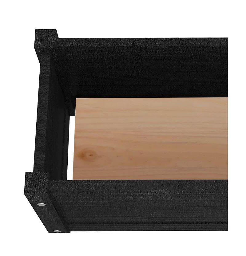 vidaXL Garden Planter Black Solid pinewood 23.6 x 12.2 x 12.2 in Durable