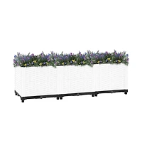 vidaXL Raised Bed White Polypropylene 47.2 x 15.7 x 15.0 in Durable