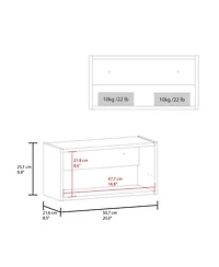 Fm Furniture Coolidge Pull-Up Wall Cabinet, Compact Design, Single Shelf, Modern Style, White