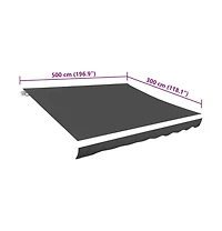 vidaXL Awning Anthracite Polyester with Pu coating 500x300 inches