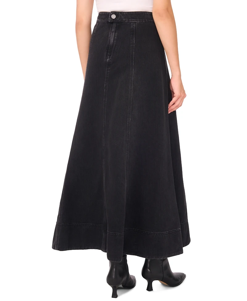 1.state Women's Denim Seamed Maxi Skirt