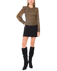 1.state Women's Long Sleeve Smocked Body Blouse