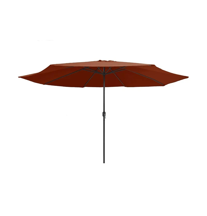vidaXL Garden Parasol Terracotta Polyester, Metal Large