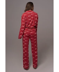 Jluxlabel Red Home For The Holidays Adult Pajama Set