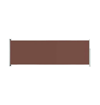Side Awning Brown Polyester with Pu coating 78.7 in x 236.2 in