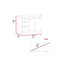Tuhome Grecia Kitchen Island White / Dark Walnut Mdf