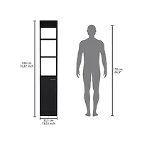 Tuhome Parks Linen Cabinet Black Mdf