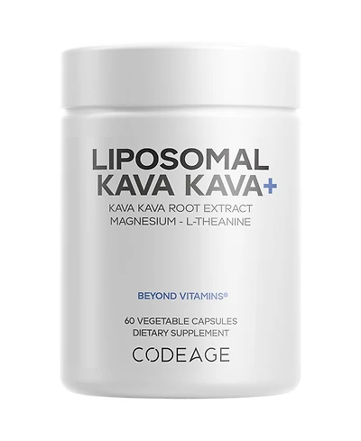 Codeage Liposomal Kava Kava+ Supplement - 500 mg 30% Kavalactones with Magnesium Glycinate - Magnesium Oxide
