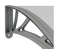 Door Canopy Gray Polycarbonate 59.1x29.5 in Durable Door Canopy