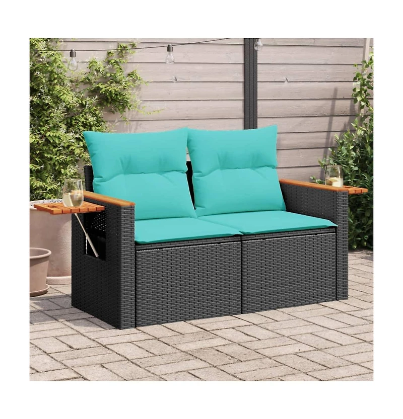 vidaXL Garden Sofa Black