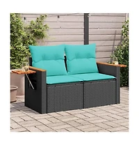 vidaXL Garden Sofa Black