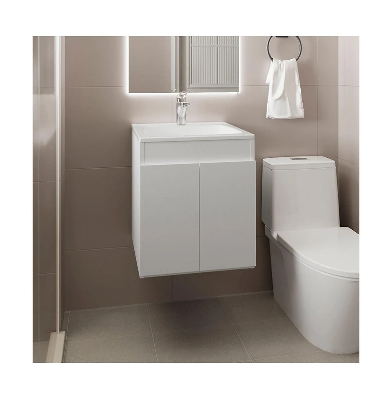 Tuhome Bathroom Vanity Meka 45 White Mdf