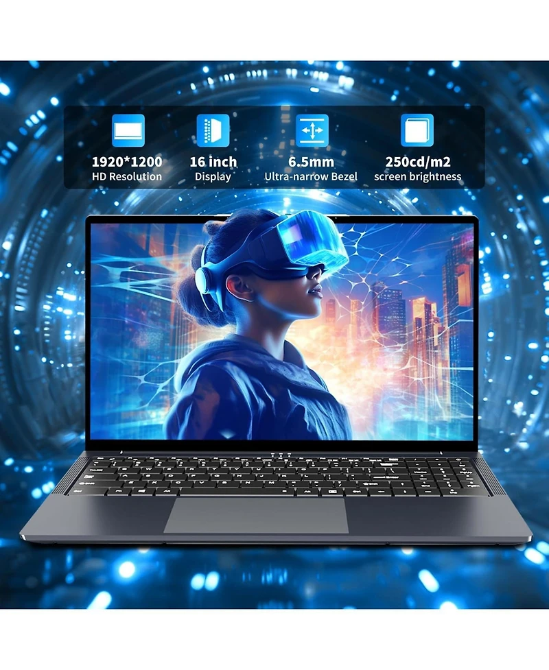 Kuu 16 inch Gaming Laptop,Core i5 Laptops,up to3.60 GHz,16 Gb Ram 512 Gb Ssd, Business Notebook Computer,Supports 180 Angle Opening,Full Hd Ips Displa