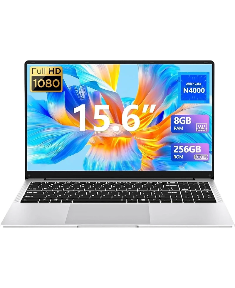 Kuu 15.6'' Laptop Computer, Gaming Laptops for N4000 Processor,8GB Ram, 256GB Ssd, Fhd 1920x1080 Display, WIFI5, BT4.2, Mini Hdmi,38Wh,Supports 180 An