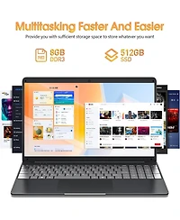 Kuu Laptops Windows 11, 15.6 Inch Laptop Computer 8GB DDR3 512GB Ssd with I3 Processor, Webcam, Hdmi, Usb3.0, 7000mAh Battery, BT4.2, USB 3.2 3, WiFi,