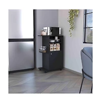 Tuhome Konik Multistorage Kitchen Pantry Black Mdf