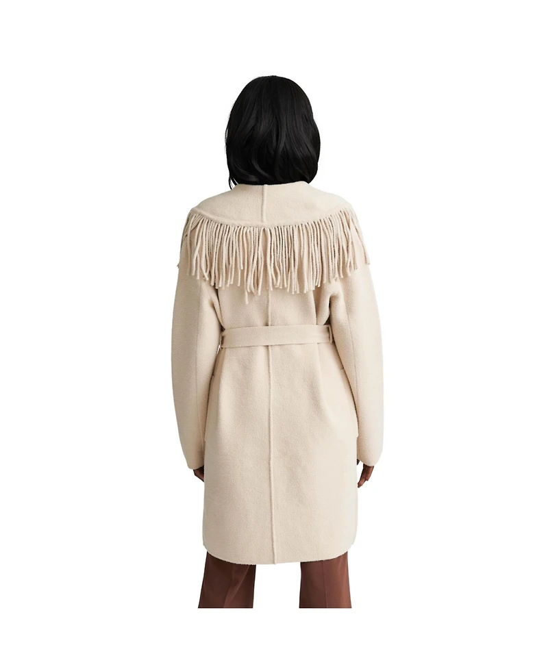 Nvlt Women's Wrap Fringe Mink Eyelash Coatigan