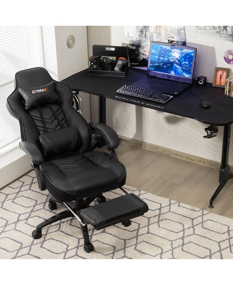 Gymax Office Computer Desk Chair Gaming Adjustable Swivel w/Footrest