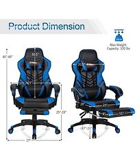 Gymax Office Computer Desk Chair Gaming Adjustable Swivel w/Footrest