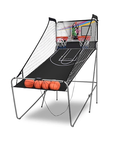 Dual Led Electronic Shot Basketball Arcade Game with 8 Game Modes 4 Balls Foldable
