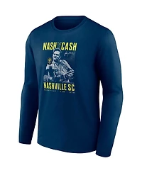 Fanatics Men's Navy Nashville Sc Johnny Cash Finger Long Sleeve T-Shirt