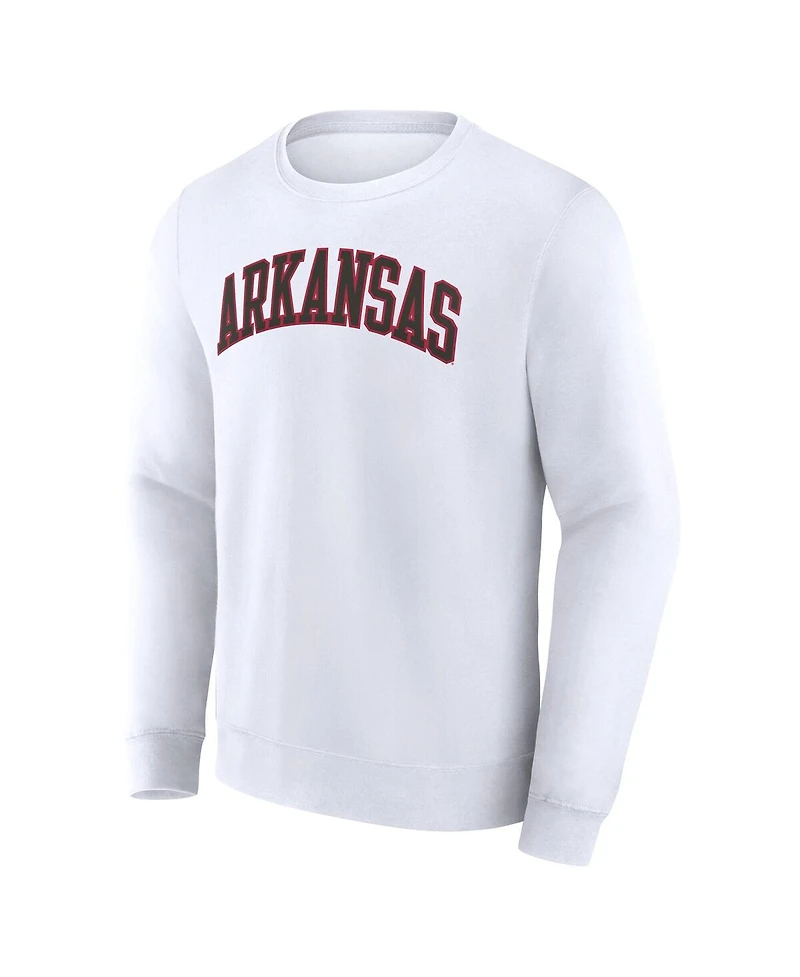 Fanatics Men's White Arkansas Razorbacks Short Name Pullover Sweatshirt