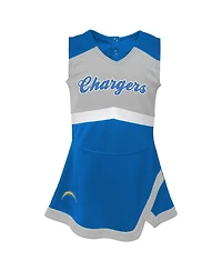 Outerstuff Girls Preschool Powder Blue Los Angeles Chargers Two-Piece Cheer Captain Jumper Dress with Bloomers Set
