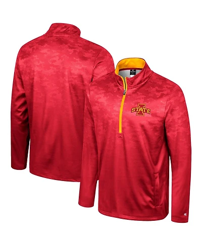 Colosseum Men's Cardinal Iowa State Cyclones The Machine Half-Zip Jacket