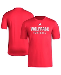Adidas Men's Red Nc State Wolfpack Locker Practice Football Pre-Game T-Shirt