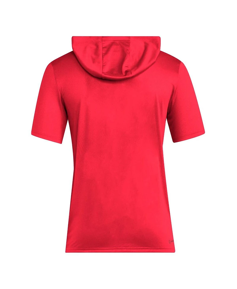 Adidas Men's Red Nc State Wolfpack 2025 Areoready Sideline Training Hooded T-Shirt