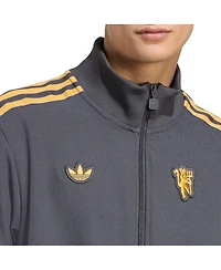 Adidas Men's Gray Manchester United Terrace Icons Full-Zip Track Jacket