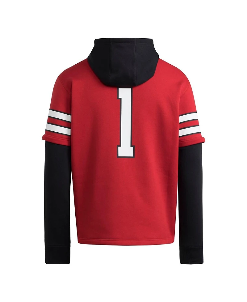 Adidas Men's Red Texas Tech Raiders Jersey Pullover Hoodie