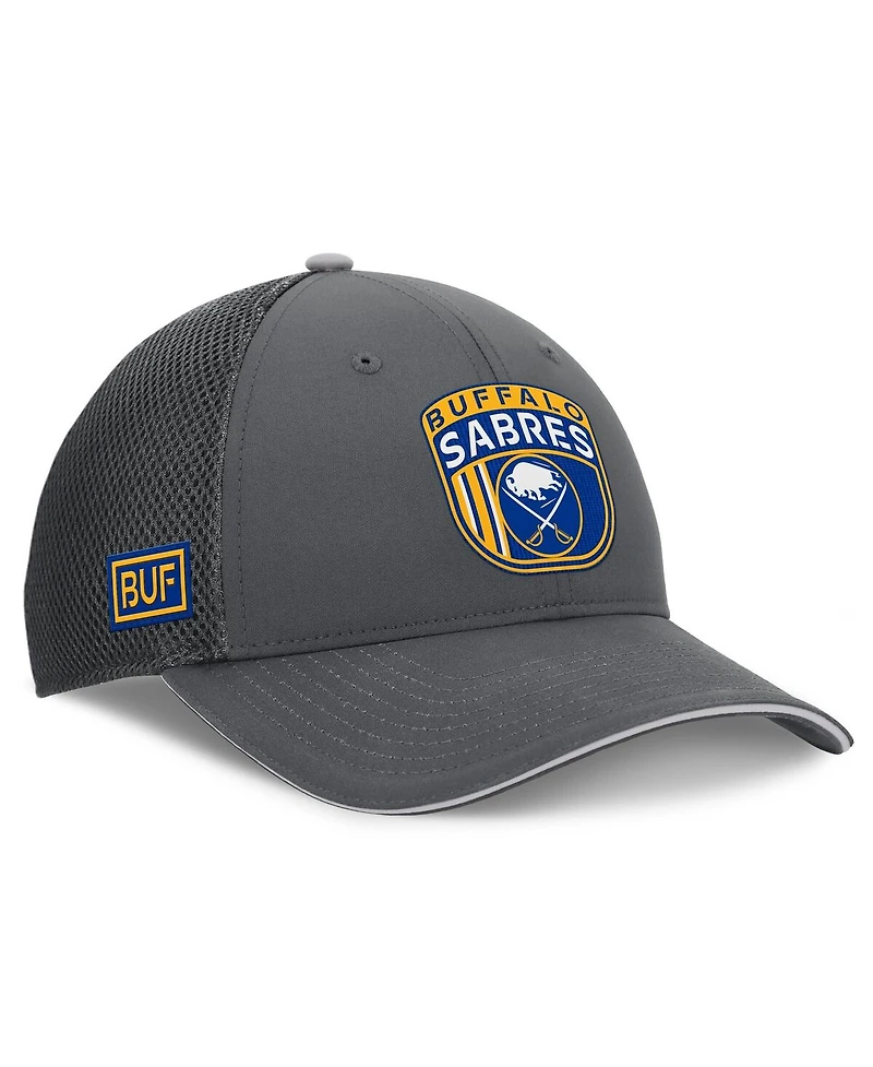 Fanatics Men's Gray Buffalo Sabres Authentic Pro Home Ice Trucker Adjustable Hat