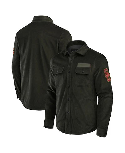Darius Rucker Collection by Fanatics Men's Olive Usc Trojans Corduroy Full-Button Shacket
